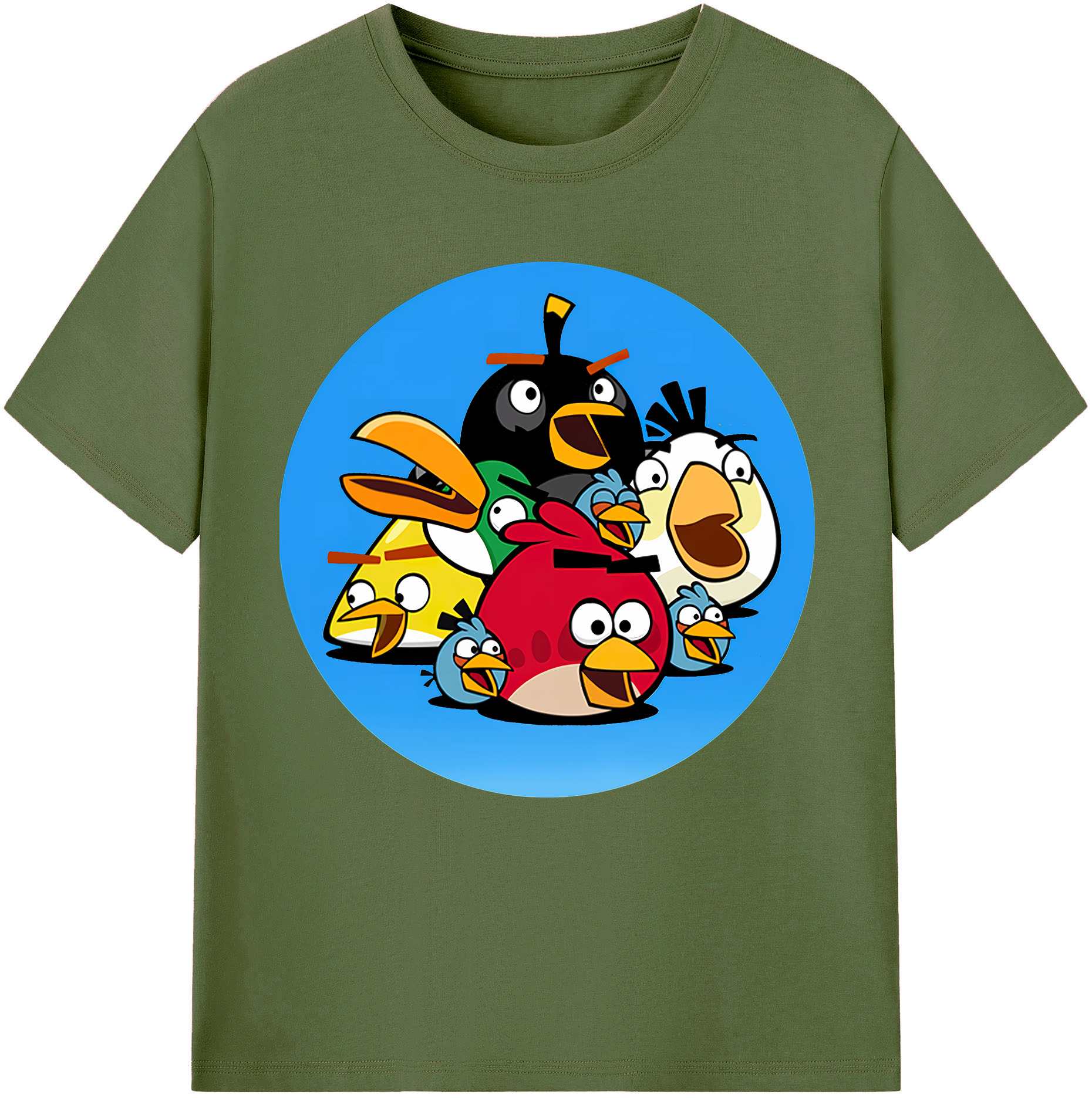 （画像用） Angry Birds アングリーバード 綿100％半袖Tシャツ（フロントプリント）